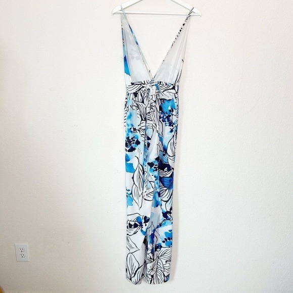 Tobi Island Living Blue and White Tropical Jumpsuit S - Picture 6 of 9